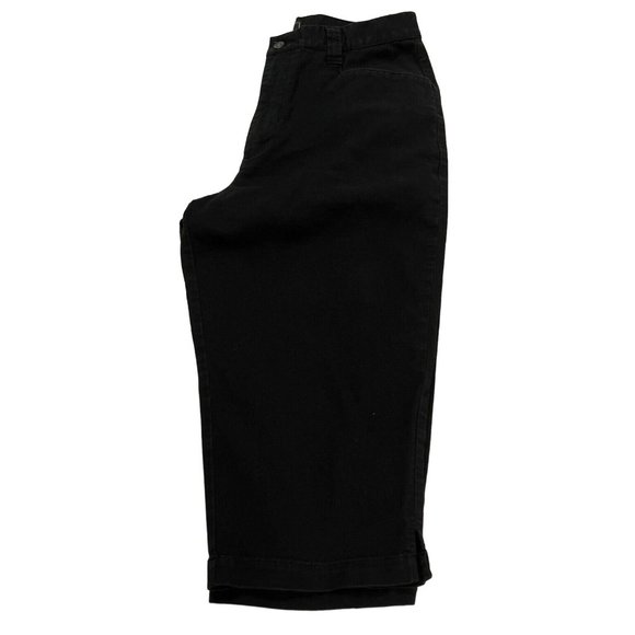 LEE JEANS Women's 12 Petite Denim Cotton Stretch Notched Zippers Pockets Black - Picture 8 of 12